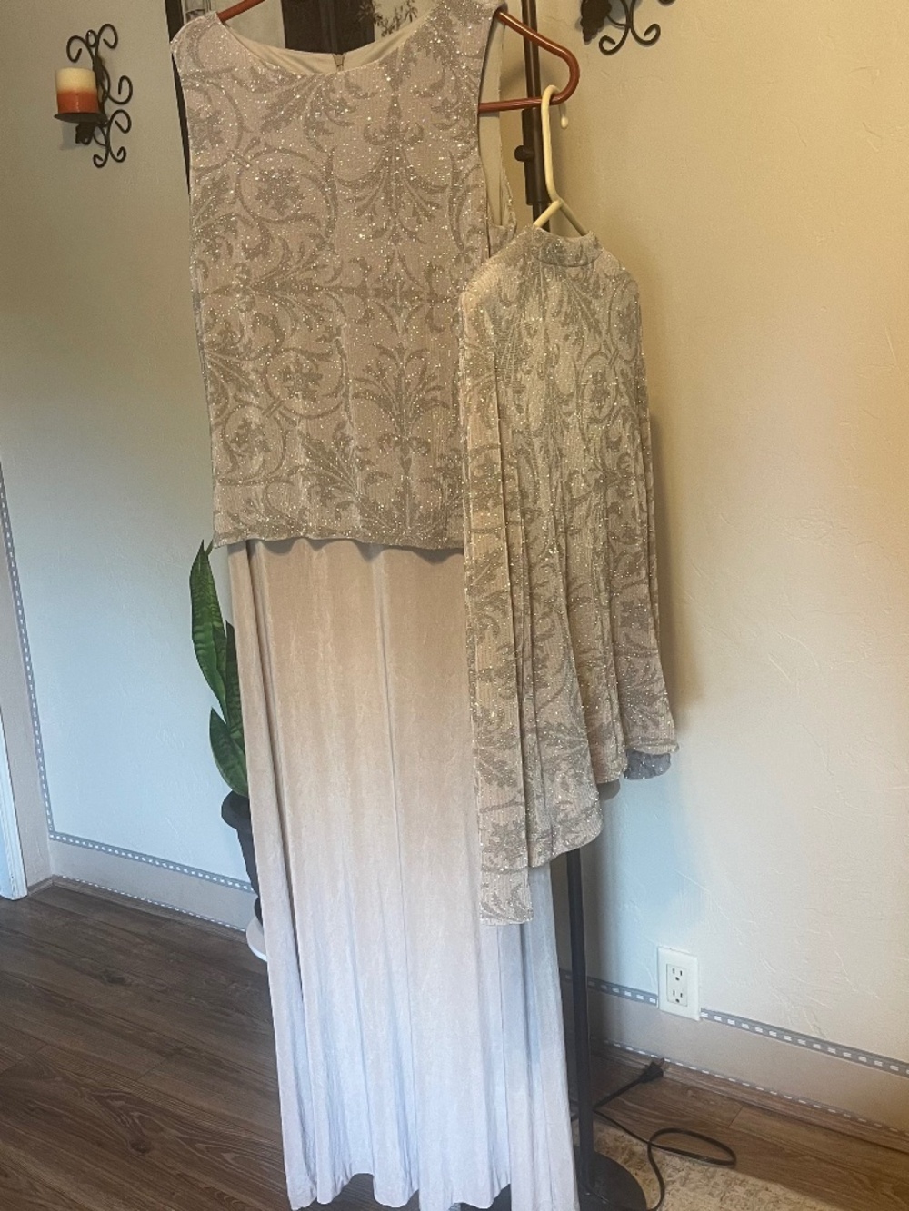 ALEX EVENINGS Stunning Gown 2 pc. Sleeveless with jacket. Mother of the Bride - Picture 5 of 10